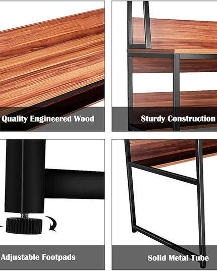Computer Desk, Brown - LeafyLoom