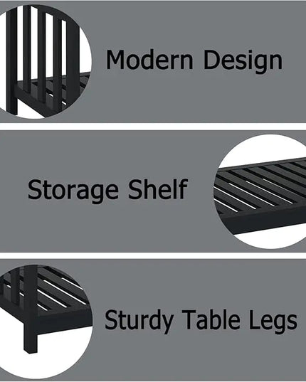 TaoHFE Black Coffee Tables for Living Room Modern Coffee Table Set 40 Inch 2-Tier Wooden Living Room Table Rectangular Center Table with Storage Shelf Furniture for Living Room, Meeting Room, Office - LeafyLoom