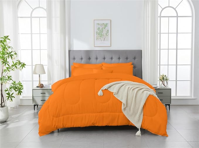 3 Piece Solid Color All Season Bedding Comforter Set Microfiber Soft Lightweight Bedding Set for Kids Teens Adults Room Decor with 1 Comforter and 2 Pillowcases Full - LeafyLoom