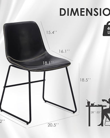 Dining Chairs Set of 4, Kitchen & Dining Room Chairs Dining Chairs Midcentury Modern Chair, Mid Century Faux Leather Dining Chair Comfortable,Dining Chair for Home - LeafyLoom