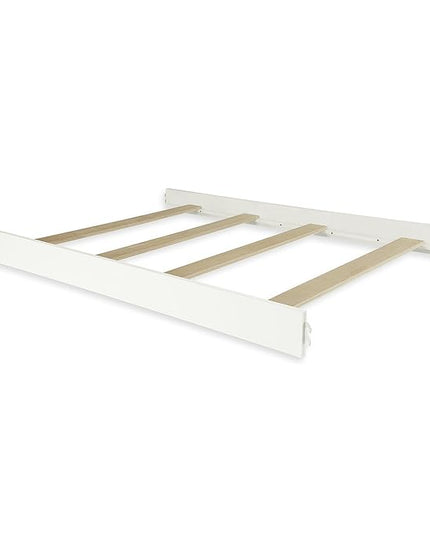 Evolur Universal Convertible Crib Wooden Full Size Bed Rail in White - LeafyLoom