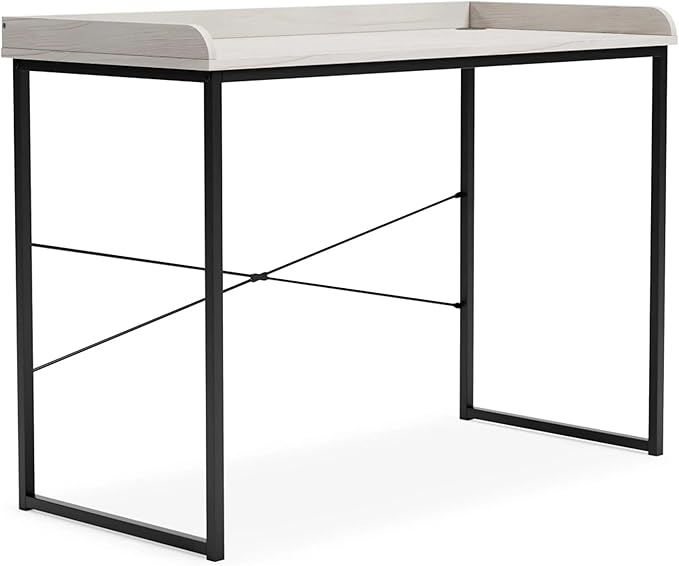 Signature Design by Ashley Bayflynn 32" Modern Home Office Desk, White & Black - LeafyLoom