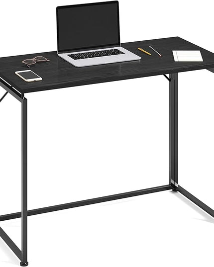 Techni Mobili Space Saving Folding Desk, Black - LeafyLoom