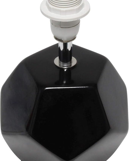 Simple Designs LT2065-BLK Round Prism Mini Table Lamp with Matching Fabric Shade, Black (Pack of 24) - LeafyLoom