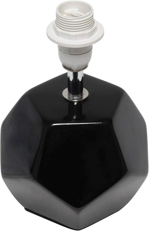 Simple Designs LT2065-BLK Round Prism Mini Table Lamp with Matching Fabric Shade, Black (Pack of 24) - LeafyLoom