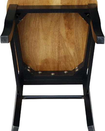 International Concepts Pair of Madrid LadderBack Chairs, Black/Cherry - LeafyLoom