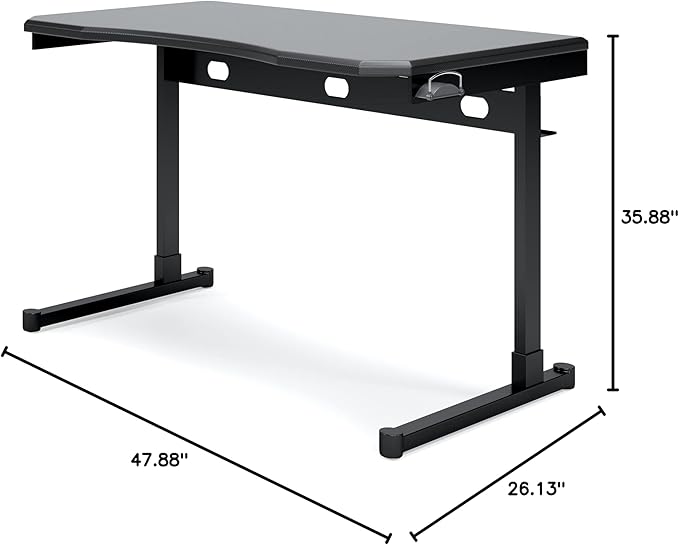 Signature Design by Ashley Lynxtyn Contemporary 48" Home Office Writing Desk, Black - LeafyLoom
