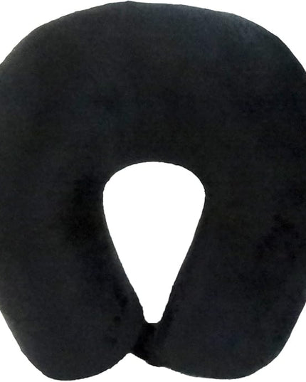 Adult Cozy Soft Microfiber Neck Pillow, Compact, Perfect for Plane or Car Travel, Black - LeafyLoom
