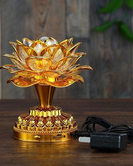 GLOGLOW Buddha Machine, LED Lotus Lamp Buddha Lamp Prayer Machine Prayer Machine with 36 Songs (without Battery) - LeafyLoom