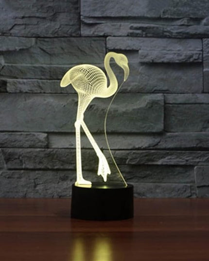 Optical Illusion 3D Flamingos Night Light 16 Colors Changing USB Powered Remote Control Touch Switch Decor Lamp LED Table Desk Lamp Children Kids Christmas Xmas Brithday Gift - LeafyLoom