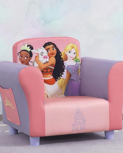Delta Children Kids Character Upholstered Chair, Disney Princess - LeafyLoom
