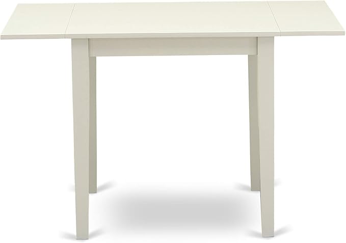 East West Furniture 1NDAB3-LWH-64 3 Piece Kitchen Set Contains a Rectangle Room Table with Dropleaf and 2 White Faux Leather Parsons Dining Chairs, 30x48 Inch - LeafyLoom