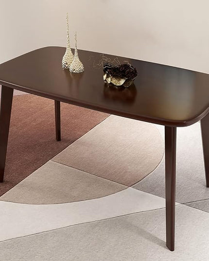 Mid Century Modern Real Solid Wood Dining Table,Working Desk,Walnut,47inch - LeafyLoom