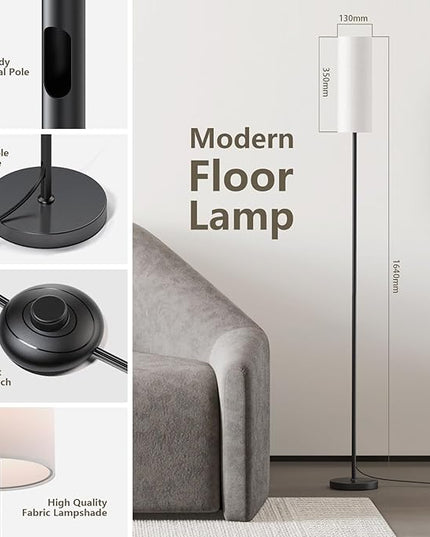Floor Lamps for Living Room with 3 Color Temperatures, Modern Standing Lamp Tall Industrial Reading for Bedroom, Living Room, Office, Kids Room,9W Bulb Included - LeafyLoom