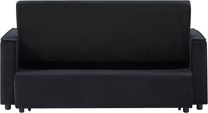 64" Oversized Loveseat Sofa Convertible Spacious Full Size Sleeper Sofabed with Pull Out Couch Bed,Cupholders,USB Charging Ports and Storage Pockets for Home Apartment Office Living Room - LeafyLoom