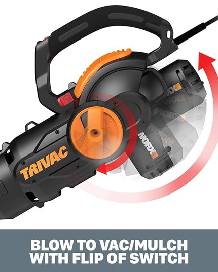 WORX 12 Amp TRIVAC 3-in-1 Electric Leaf Blower/Mulcher/Yard Vacuum - WG512 - LeafyLoom