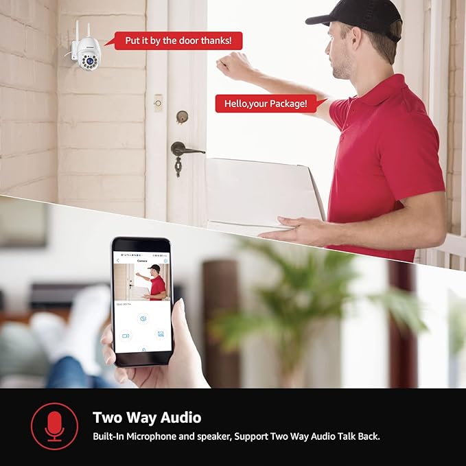 BOAVISION 5MP Security Camera Outdoor, Wireless WiFi IP Camera Home Security System 360° View,Motion Detection, auto Tracking,Two Way Talk,pan Tile Full Color Night Vision BOAVISION