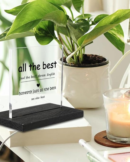 Inspirational Definition Desk Sign for Home Office, Inspiration Work Gifts, Motivational Quotes for Desk, Desk Coworker Gifts for Women Men Office Work Bestie Gifts for Women YTZ77 - LeafyLoom