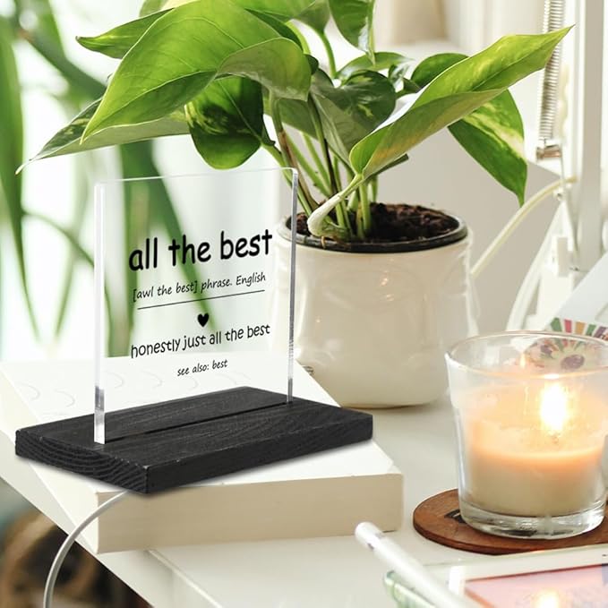 Inspirational Definition Desk Sign for Home Office, Inspiration Work Gifts, Motivational Quotes for Desk, Desk Coworker Gifts for Women Men Office Work Bestie Gifts for Women YTZ77 - LeafyLoom