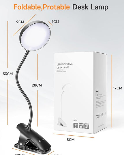 Mubarek Reading Lamp 400LM 36 LED Reading Light, USB Rechargeable Battery Operated Table Lamp, 5 Levels Brightness LED Desk Lamp,5Color Touch Control Reading Lamps for Bedside,Reading Light for Study - LeafyLoom