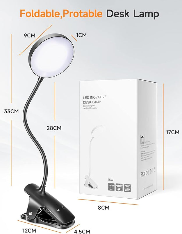 Mubarek Reading Lamp 400LM 36 LED Reading Light, USB Rechargeable Battery Operated Table Lamp, 5 Levels Brightness LED Desk Lamp,5Color Touch Control Reading Lamps for Bedside,Reading Light for Study - LeafyLoom