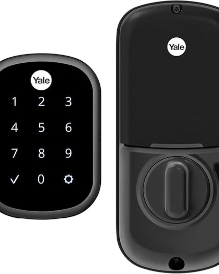 Yale Assure Deadbolt Lock, Black Suede Keyless Non-Connected Entry Door Lock with Digital Keypad Touchscreen for Code Entry, ‎YRD256-NR-BSP Yale