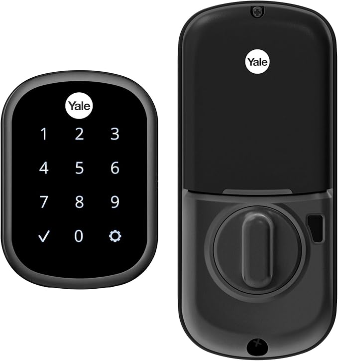 Yale Assure Deadbolt Lock, Black Suede Keyless Non-Connected Entry Door Lock with Digital Keypad Touchscreen for Code Entry, ‎YRD256-NR-BSP Yale