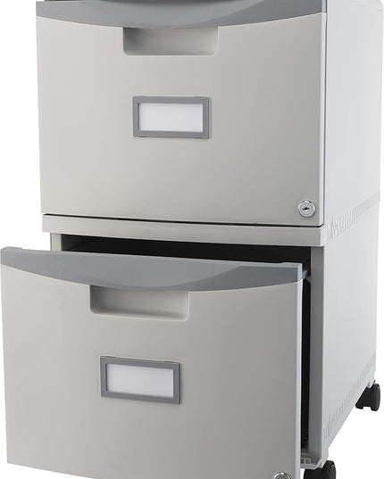Storex 61310A01C File Cabinet, 1-Pack, Grey/Dark Grey - LeafyLoom