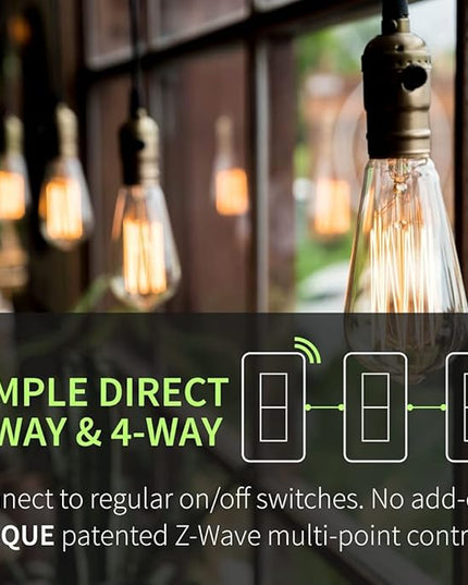 Zooz 800 Series Z-Wave Long Range S2 Dimmer Switch ZEN77 800LR, White | Simple Direct 3-Way and 4-Way Solution (Works with Regular Switches, No Aux Switch Needed) | Z-Wave Hub Required ZOOZ