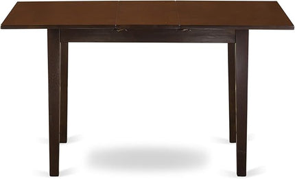 East West Furniture NOAB3-MAH-72 3 Piece Room Set Contains a Rectangle Wooden Table with Butterfly Leaf and 2 Firebrick Red Faux Leather Parsons Dining Chairs, 32x54 Inch - LeafyLoom