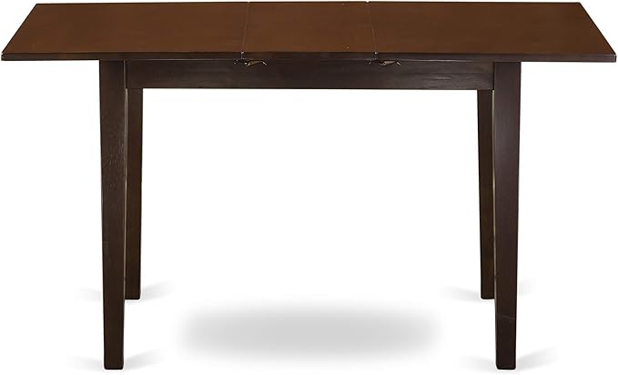 East West Furniture NOAB3-MAH-72 3 Piece Room Set Contains a Rectangle Wooden Table with Butterfly Leaf and 2 Firebrick Red Faux Leather Parsons Dining Chairs, 32x54 Inch - LeafyLoom