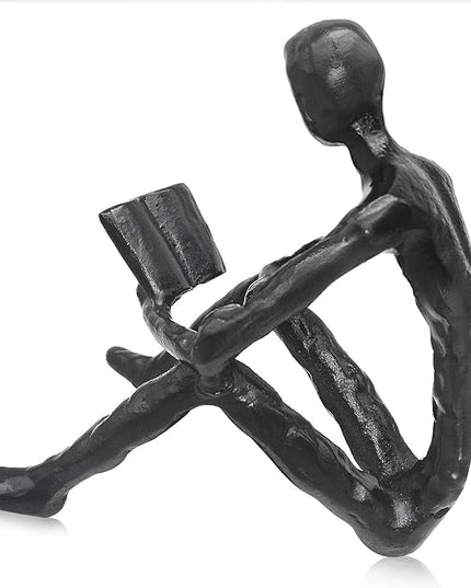 Jalunth Bookshelf Bookcase Aesthetic Decoration Art Sculptures Home Decor Book Shelf Case Modern Accents Figurine Reading Metal Decorative Ideas Objects Accessories Library Office Steel Statue Gifts - LeafyLoom