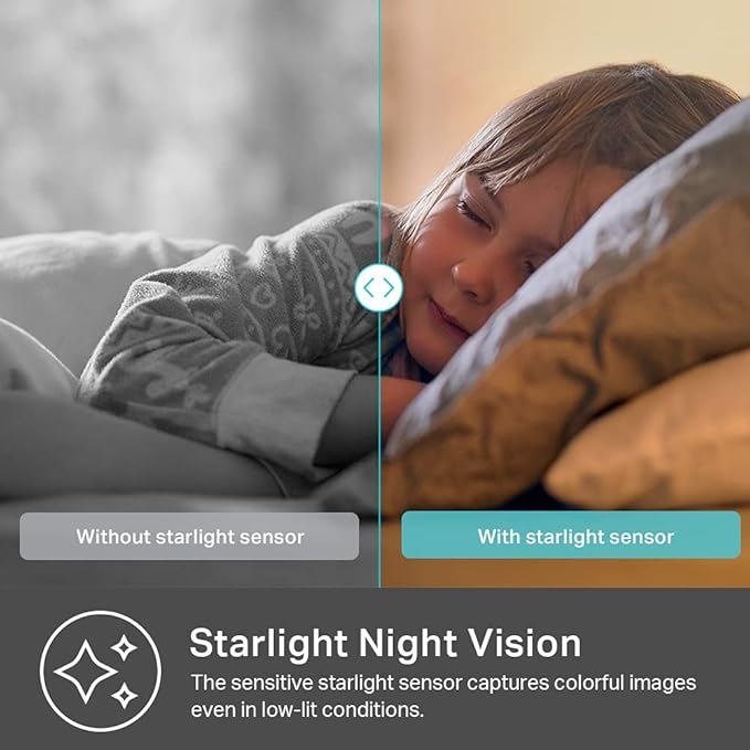 Kasa 2K QHD Security Camera Pan/Tilt, Starlight Sensor for Color Night Vision, Motion Detection for Baby & Pet Monitor, 2-Way Audio, Cloud & SD Card Storage, Works with Alexa & Google Home (KC410S) KasaSmartbyTP-Link
