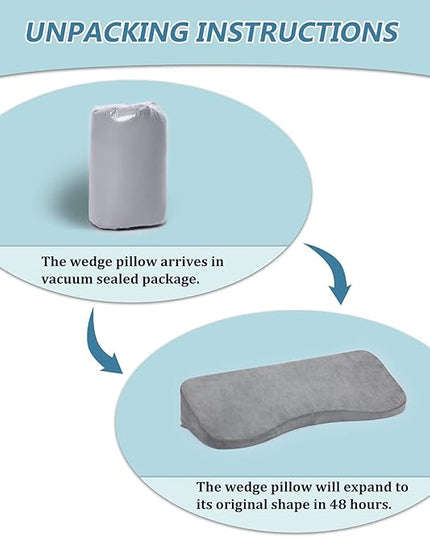 TANYOO Long Wedge Pillow for After Surgery Curved Shaped Turning Wedge Pillow for Side Sleeping Bedridden Patient Products to Prevent Bed Sore and Improve Healing Process No-Slip Bottom Height 5 inch - LeafyLoom