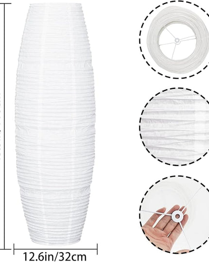 Rice Paper Floor Lamp Shade, Foldable and Minimalist style Paper Lamps Classic Modern Paper Floor Light Bulb Cage Guard for Living Room Bedroom Décor - LeafyLoom