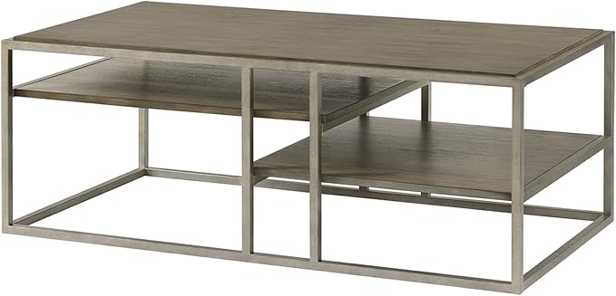 NicBex Coffee Table Wooden Coffee Table with Storage Rectangle Center Tables with Open Shelves and Metal Frame Dining Table for Living Room, Dining Room, Office, and Bedroom,50" W, Brown - LeafyLoom