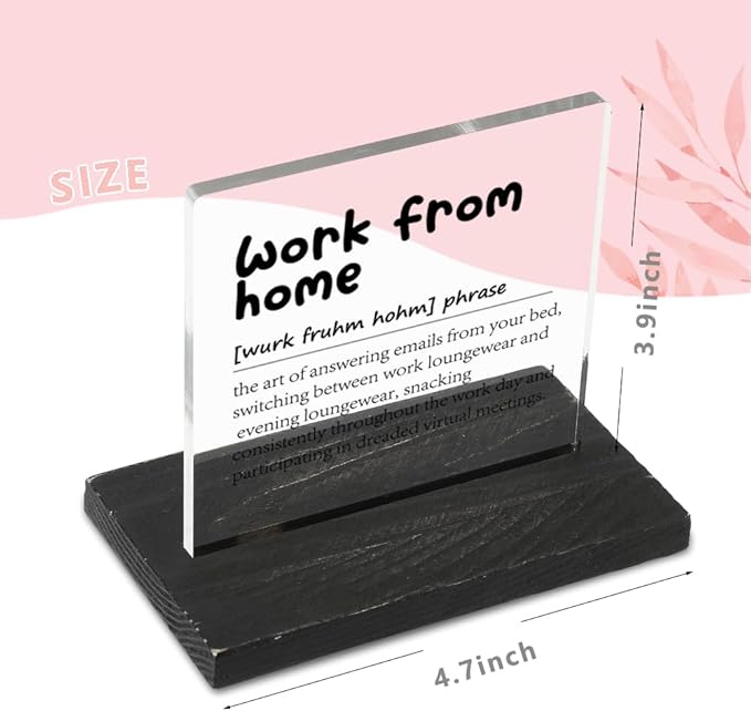 Work From Home Definition, Work From Home Gifts, Home Office Decor, Desk Coworker Gifts for Women Men Office Work Bestie Gifts for Women YTZ78 - LeafyLoom