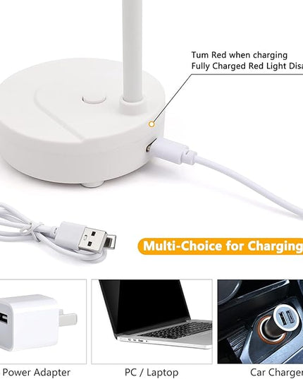 2 Pack LED Desk Lamp, Table Lamp, Desk Lamps for Home Office, 3 Brightness Levels with USB Charging Port, Desk Light Touch Control with Adjustable Gooseneck for Reading (2 Pack, Modern) - LeafyLoom