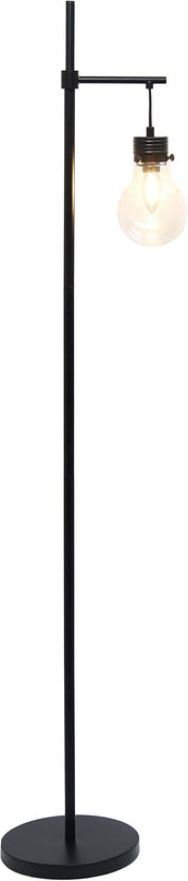 Elegant Designs LF1027-BLK Hanging Lightbulb Floor Lamp, 12.75" L x 10" W x 60" H - LeafyLoom