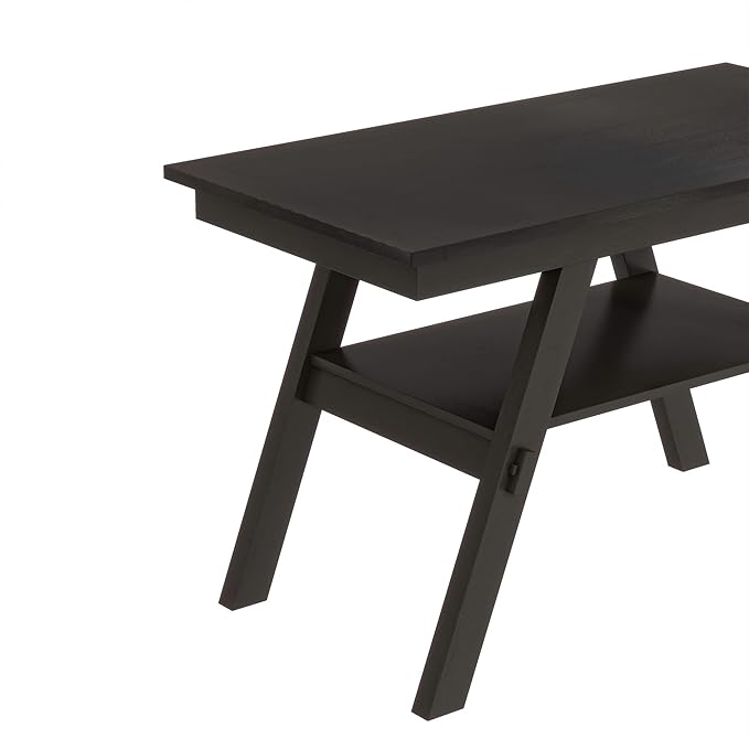 6-Piece Rustic Counter Height Dining Complete Kitchen Table Set with Storage Shelf, Bench, and 4 Upholstered Chairs, Espresso+Beige Cushion, 1 - LeafyLoom