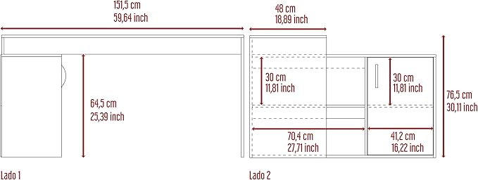 NicBex Kimberly-DW-00042-LWJ Home Office Desks, 45.86"x59.64"x30.11", Gray - LeafyLoom