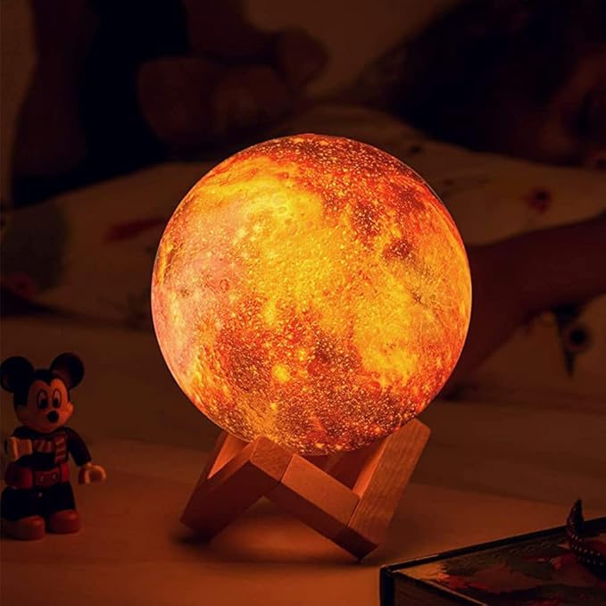 Galaxy Moon Lamp Night Light for Kids adults -16 Colors with Timer, Stand & Remote/Touch Control Moon light - Birthday Valentines Gifts for Kids Women - Mood Lighting for Bedroom Home Décor - 5.9 INCH - LeafyLoom