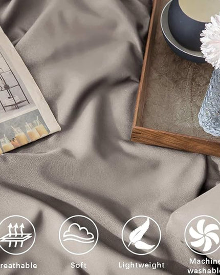 ETDIFFE Tan Comforter Set Queen Size, 3pc Modern Western Taupe Brown Bedding Set - Soft & Lightweight Dark Khaki Microfiber Down Alternative Bed Comforter with 2 Pillow Shams for Women Men - LeafyLoom