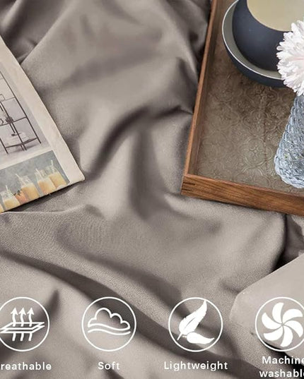 Tan Comforter Set King Size, 3pc Aesthetic Modern Taupe Bedding Set - Soft & Lightweight Dark Khaki Western All Season Microfiber Down Alternative Bed Comforter with 2 Pillow Shams for Women Men - LeafyLoom