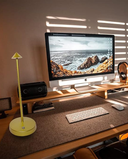 Cordless Table Lamps,Rechargeable Led Touch Bar Lamp,Portable Battery Operated Lamps,Dimmable Small Table Lamps,Minimalist Design,for Living Room/Restaurant/Couple Dinner/(Gold) - LeafyLoom