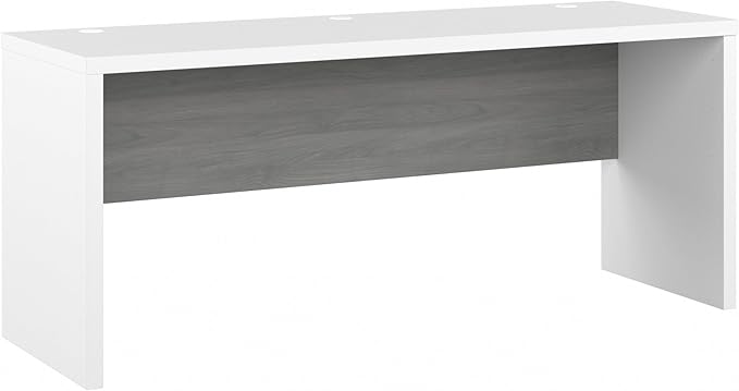 Bush Business Furniture Echo Computer Desk, 72W, Pure White and Shiplap Gray - LeafyLoom