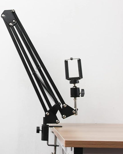 PATIKIL 0.49" Hole Dia. Desk Clamp, 2 Pcs Universal C-Clamp Base with Adjustable Screw for Microphone Mic Arm Table Lamp Mount Holder, White - LeafyLoom
