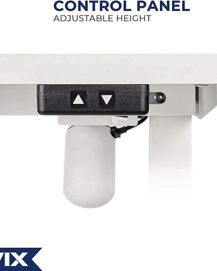 AVIX Whole Piece Electric Standing Desk, 48 x 24 Inches Height Adjustable Desk, Sit Stand Desk Home Office Desks, White - LeafyLoom