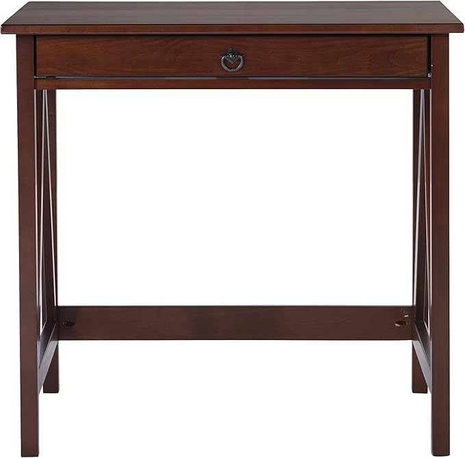 Linon Home Dcor Titian Laptop Desk, Antique Tobacco, 31.5" W x 24.02" D x 30" H - LeafyLoom