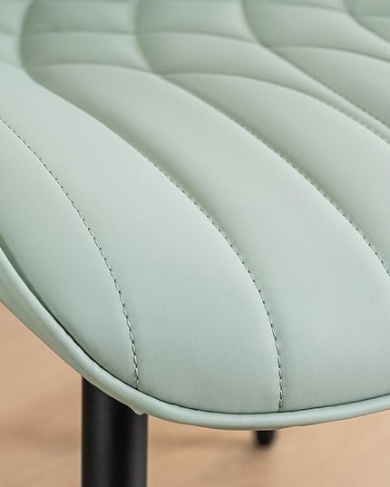 YOUNUOKE Dining Chairs Set of 2 Mid Century Modern Kitchen Chair Comfortable Upholstered Faux Leather Dinner Chairs for Kitchen Dining Room, Mint - LeafyLoom